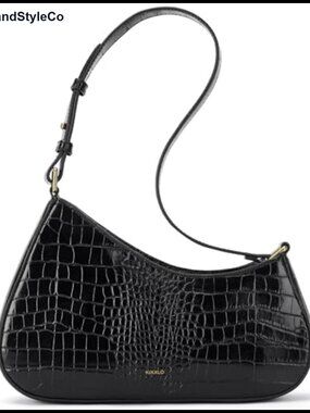 Small Vegan Leather Crescent Shoulder Bag Mini Purse Going Out Handbag